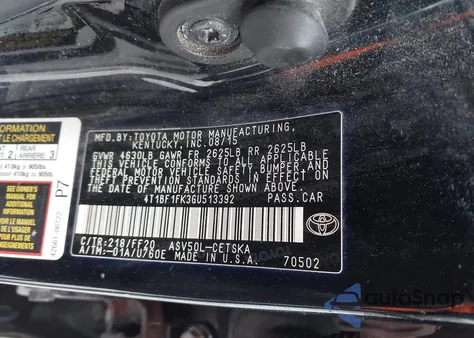 2016 Toyota Camry Se z USA, uszkodzony, nr VIN 4T1BF1FK3GU513392